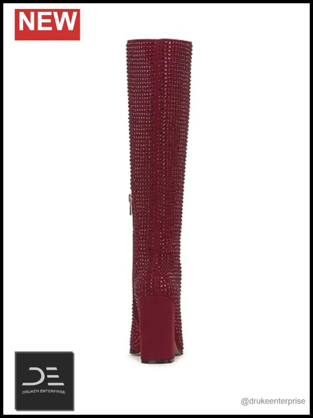 Faux Suede Over-the-Knee Boots Almond Toe Block Heel Zip
